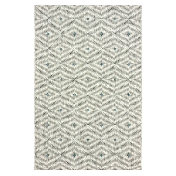 LR Home Victoria 8' x 10' Blue/Gray Diamond Indoor/Outdoor Area Rug