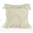 thumbnail image 1 of LR Home Xavia 20" x 20" Ivory Textured Fringe Cotton Blend Decorative Throw Pillow, 1 of 8
