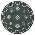 thumbnail image 1 of LR Home Wren 5' Round Charcoal Abstract Indoor Area Rug, 1 of 8