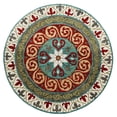 thumbnail image 1 of LR Home Wren 5' Round Green/Red Bordered Medallion Indoor Area Rug, 1 of 7