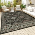 thumbnail image 1 of LR Home and Evette Rios Dora 8' x 9'9" Black Geometric Diamond Indoor/Outdoor Area Rug, 1 of 7