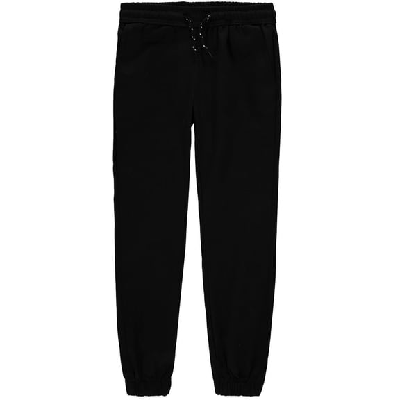 LR Scoop Boys 2T-4T Twill Jogger with Elastic-Waistband and Drawstring(Black 2T)