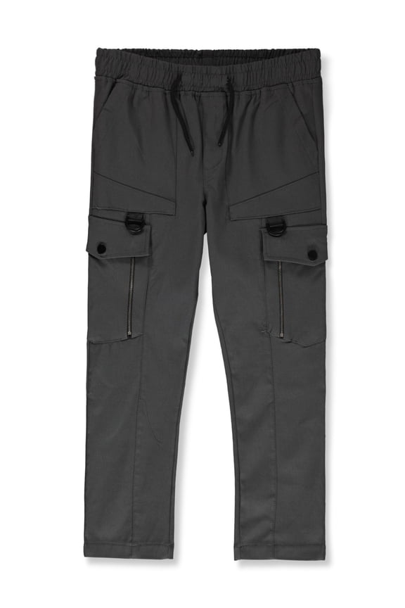 Boys' Cargo Pants Joggers Color: charcoal gray Size: 8