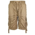 thumbnail image 1 of LR Scoop Men's Elastic Waist Drawstring Multi Pocket Cotton Cargo Shorts CJS-80 (Khaki,6XL), 1 of 4
