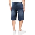 thumbnail image 1 of LR Scoop Men's Moto Quilted Distressed Painted Skinny Slim Fit Jean Denim Shorts (DK Blue VS-56, 30), 1 of 2