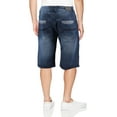 thumbnail image 1 of LR Scoop Men's Moto Quilted Distressed Painted Skinny Slim Fit Jean Denim Shorts (DK Blue VS-58, 36), 1 of 2