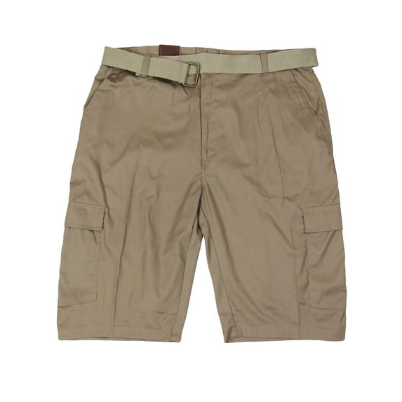 LR Scoop Men's Multi Pocket Casual Golf Belted Cargo Dress Shorts Big Plus Sizes (Khaki,44)