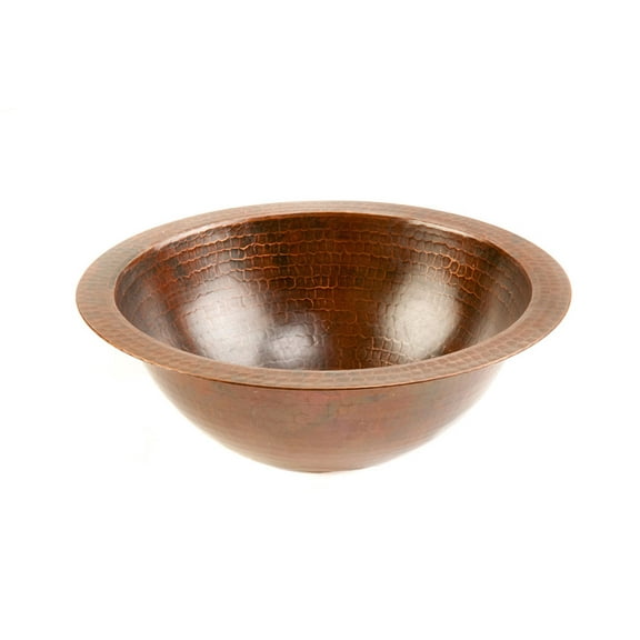 LR12FDB Small Round Under Counter Hammered Copper Sink