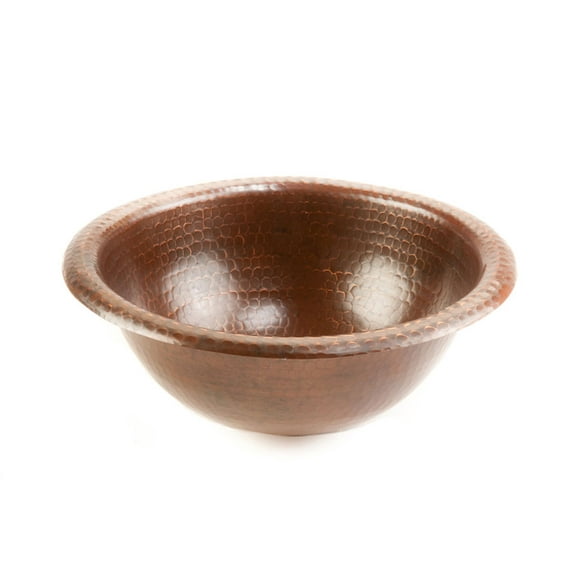 LR12RDB Small Round Self Rimming Hammered Copper Sink