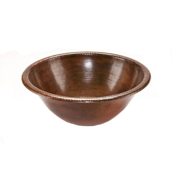 LR17RDB Round Self Rimming Drop-In Hammered Copper Sink