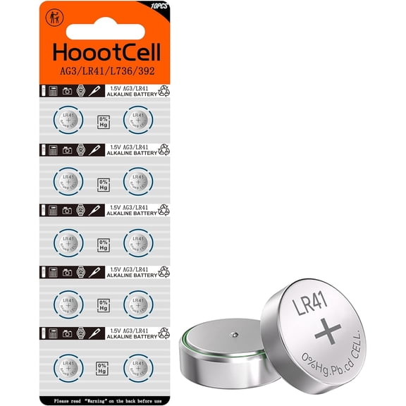 LR41 Battery AG3 Button Cell L736f Batteries 392 384 192 SR41 A63 736 G3 1.5V Alkaline Coin for Watch (10 Pack)