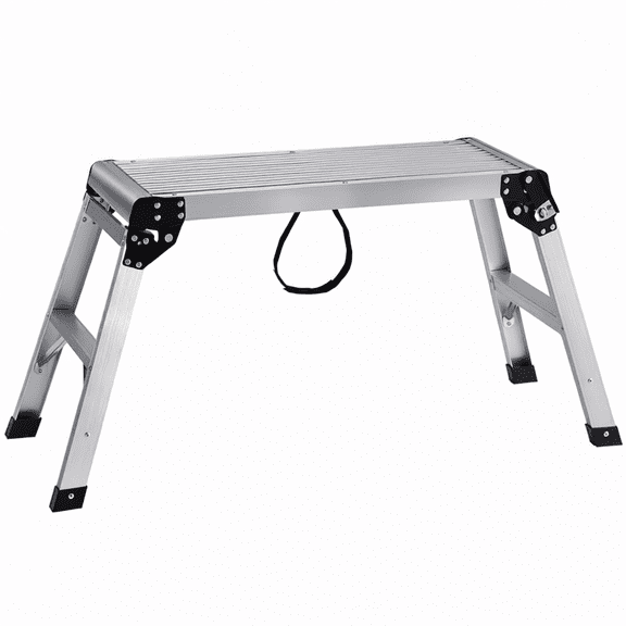 Aluminum Folding Work Platform, Heavy Duty Portable Scaffolding Step Stool with Non-Slip Feet and Carry Handle for RV Cleaning Home Painting Garage Projects