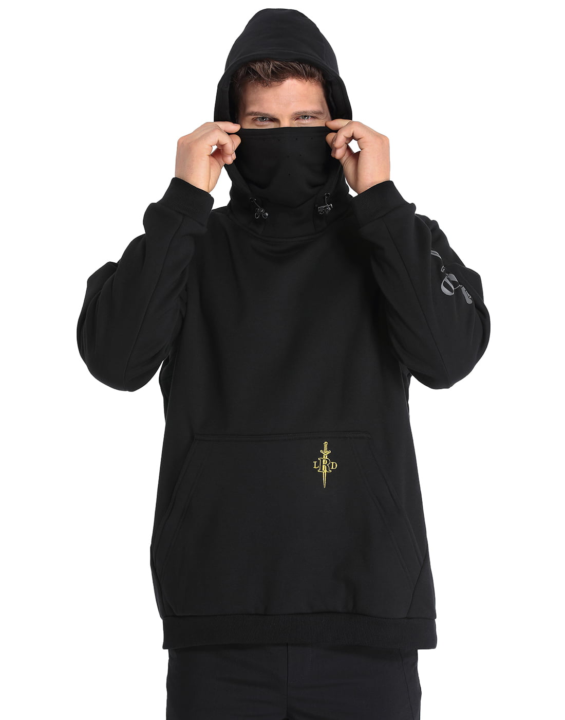 LRD Fleece Hoodie with Mask for Men Built in Gaiter Tactical Fishing  Sweatshirt 
