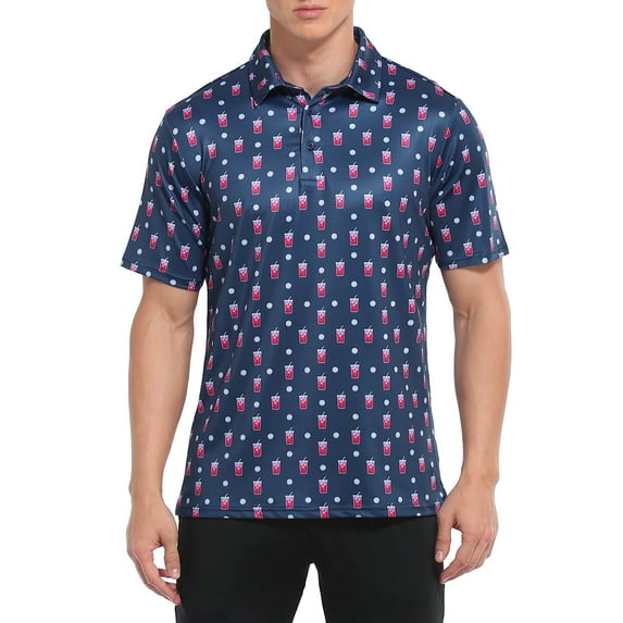 LRD Golf Shirts for Men UPF 50 Moisture Wicking Short Sleeve Polo Shirt 19th Hole XL