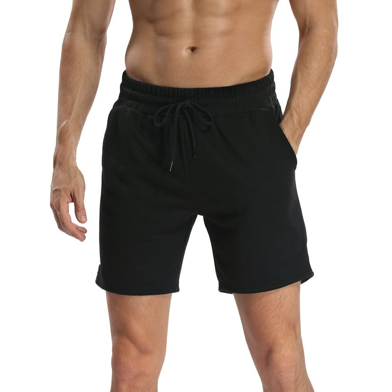 LRD Men's Sweat Shorts with 7 inch Inseam Black - M