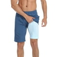 thumbnail image 1 of LRD Men's Swim Trunks with Compression Liner 9 Inch Inseam Board Short Blue / Blue XL, 1 of 6