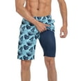 thumbnail image 1 of LRD Men's Swim Trunks with Compression Liner 9 Inch Inseam Board Short Palm Leaf / Navy XXL, 1 of 6