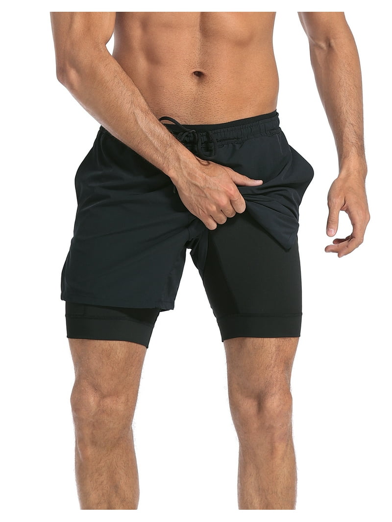 LRD Men's in Workout Shorts, Black, Compression Liner