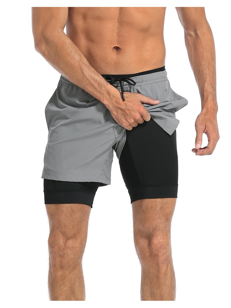 LRD Men's Gym Basketball Workout Shorts, Moisture Wicking with