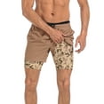 thumbnail image 1 of LRD Men's Workout Shorts with Compression Liner 5 Inch Inseam Khaki / Camo XL, 1 of 6