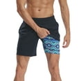 thumbnail image 1 of LRD Mens Athletic Workout Shorts with Compression Liner 7 inch Inseam Tribal - M, 1 of 6