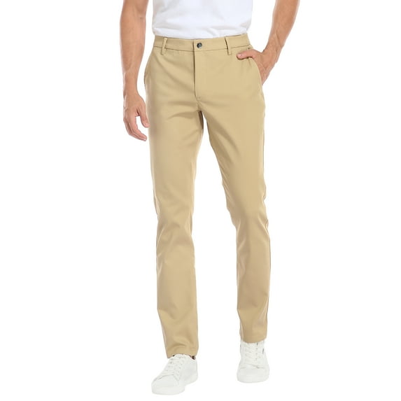 LRD Mens Slim Fit Performance Stretch Golf Pants - 30 x 28 Khaki
