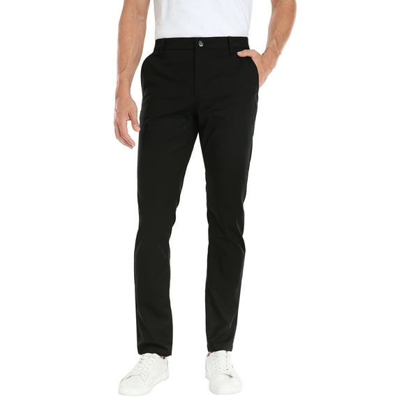 LRD Mens Slim Fit Performance Stretch Golf Pants - 34 x 32 Black