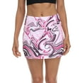 thumbnail image 1 of LRD Women's Athletic Skorts Skirt with Pockets for Golf Tennis Pink Swirls L, 1 of 6