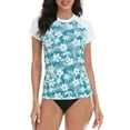 thumbnail image 1 of LRD Women's Short Sleeve Rash Guard Shirts UPF 50 Swim Shirt Surf Floral XL, 1 of 6