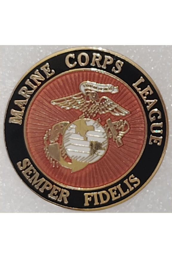 LRG 1-1/2"D Marine Corps League "Semper Fidelis" Eagle Globe Anchor Novelty Hat/Lapel/Brooch Pin, Enamel Metal