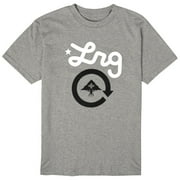 LRG Mens Cycle Logo Tee, Charcoal Snow Heather, Medium