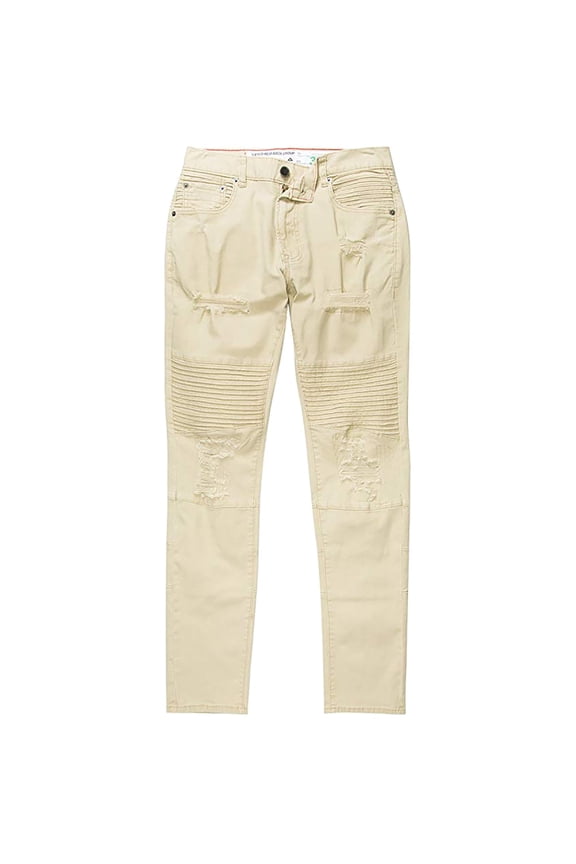Mens Air Force Moto Slim Fit Jeans, Beige, 32W x 32L