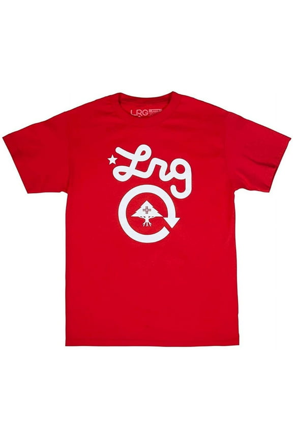 Mens T-Shirt Cycle Logo Crewneck Short Sleeve Tee Red Large