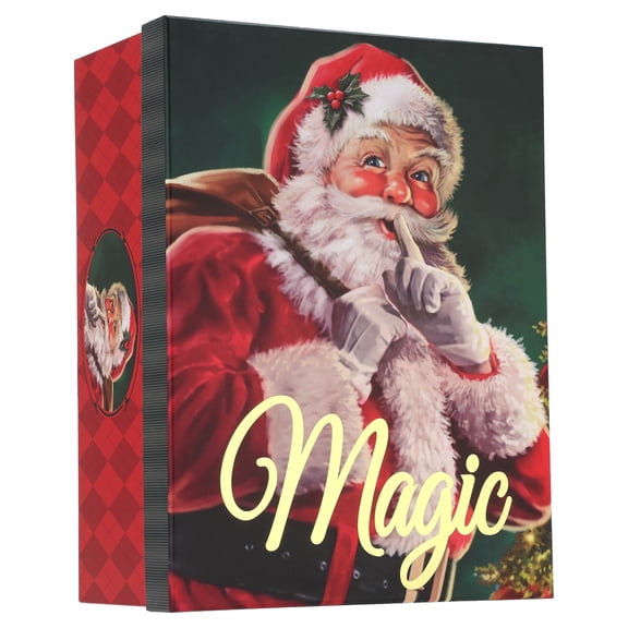 Holiday Time Large Rectangle Box, Green Santa Magic