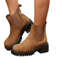 thumbnail image 1 of LRGSHF Ankle Boots for Women Slip On Platform Chelsea Boots, Elastic Side Panels Chunky Block Heel Round Toe Short Booties Non Slip Daily Outdoor Walking Shoes, 1 of 5