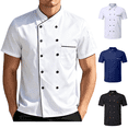 thumbnail image 1 of LRGSHF Chef Shirt Women Men Lightweight Unisex Short Sleeve Kitchen Work Breathable Clothes Stretch Soft Chef Tops, 1 of 4