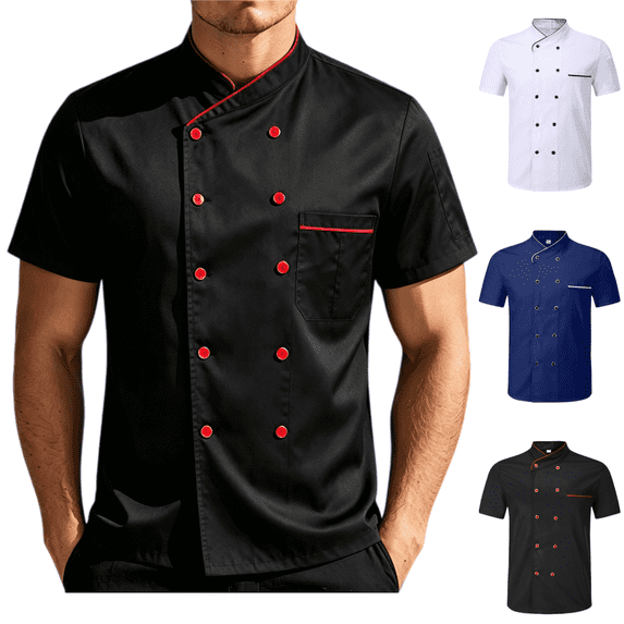LRGSHF Chef Shirt Women Men Lightweight Unisex Short Sleeve Kitchen Work Breathable Clothes Stretch Soft Chef Tops