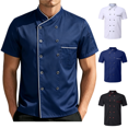 thumbnail image 1 of LRGSHF Chef Shirt Women Men Lightweight Unisex Short Sleeve Kitchen Work Breathable Clothes Stretch Soft Chef Tops, 1 of 4