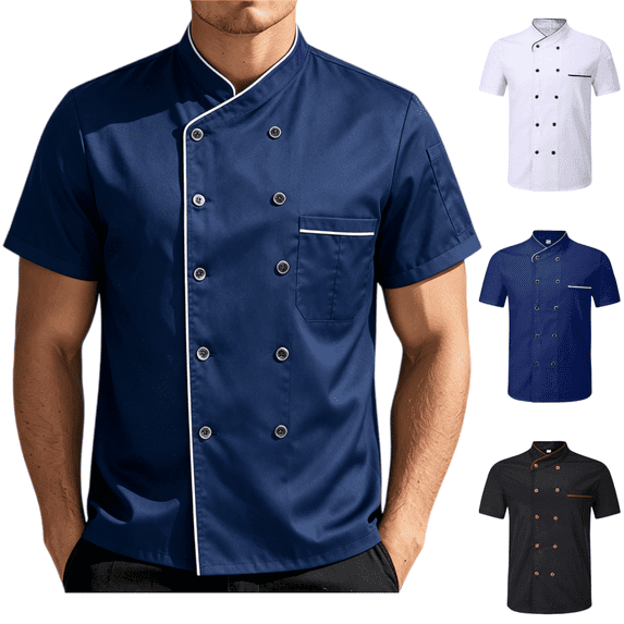LRGSHF Chef Shirt Women Men Lightweight Unisex Short Sleeve Kitchen Work Breathable Clothes Stretch Soft Chef Tops