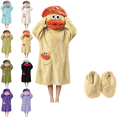 thumbnail image 1 of LRGSHF Hooded Plush Onesie Pajamas for Boys Girls Soft Long Loungewear with Slippers Funny Monster Hooded Wearable Sleepwear with Pocket, 1 of 5