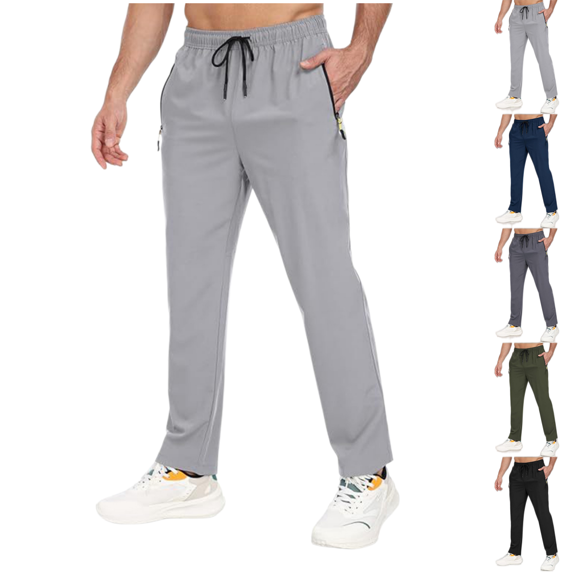 LRGSHF Men's Lightweight Hiking Pants Breathable Quick Dry Fit Waterproof Camping Fishing Running Athletic Active Jogger Pant