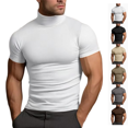 thumbnail image 1 of LRGSHF Men's Shirts Short Sleeve Fashion Turtleneck Summer Slim Fit T-Shirts Breathable Lightweight Casual Basic Pullover Soft Solid Tees, 1 of 3