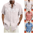 thumbnail image 1 of LRGSHF Men's Short Sleeve Button Down Shirts Palm Tree Tops Summer Comfortable Vacation Shirt Beach Hippie Novelty Blouse, 1 of 5
