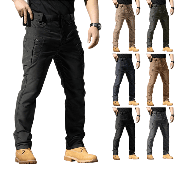 LRGSHF Men's Stretch Tactical Pants Waterproof Ripstop Fabric Cargo Pants Lightweight Casual Hiking Outdoor Work Pants