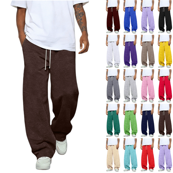 LRGSHF Mens Baggy Sweatpants Baggy Casual Wide Leg Sweat Pants Athletic Workout Joggers with Pockets