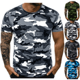 thumbnail image 1 of LRGSHF Camo Shirt for Men Casual Short Sleeve Tops Fitted Fit Lightweight Breathable Crew Neck Tees Summer Comfortable Camouflage Pullover, 1 of 5