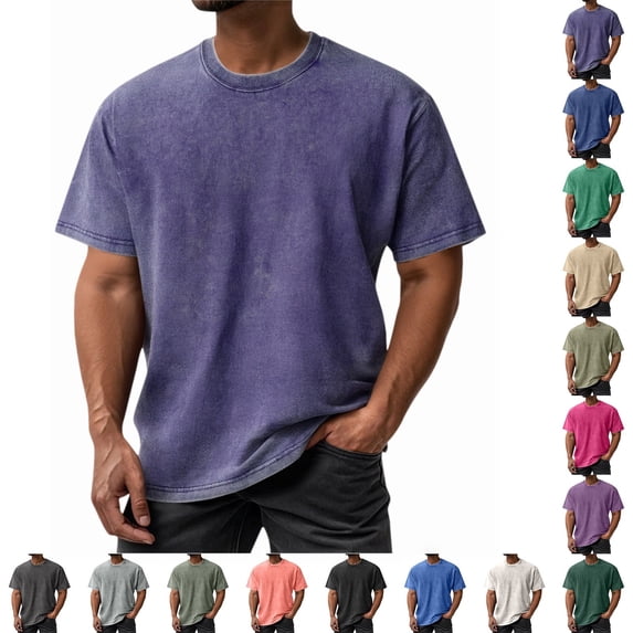 LRGSHF Oversized Tshirts for Men Loose Fit Short Sleeve Tops Fashion Soft Crew Neck Tees Summer Breathable Lightweight Casual Basic Shirt