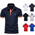 thumbnail image 1 of LRGSHF Polo Shirts for Men Short Sleeve Tops with Embroidery Summer Comfortable Slim Fit Pullover Basic Lightweight Golf Shirt, 1 of 4