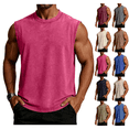 thumbnail image 1 of LRGSHF Sleeveless Shirts for Men Basic Casual Tank Top Summer Loose Crew Neck Lightweight Cotton Tees Workout Acid Wash Muscle T-Shirt, 1 of 6
