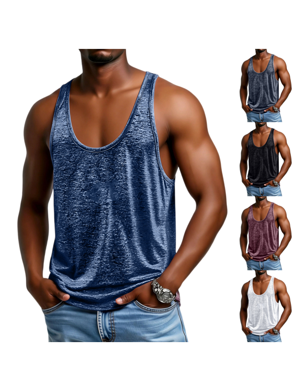Tank Tops for Men Muscle Workout Tees Summer Quick Dry Pullover Breathable Lightweight Muscle Gym Loose Fit Sleeveless Wears
